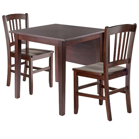 Winsome Perrone Drop Leaf Dining Table with Slat Back Chair Set - 3 Piece 94835